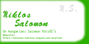 miklos salomon business card